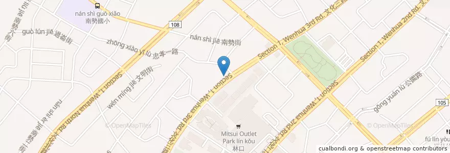 Mapa de ubicacion de 華南商業銀行 en Тайвань, Новый Тайбэй, 林口區.