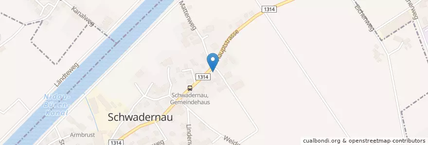 Mapa de ubicacion de Restaurant Traube en Швейцария, Берн, Verwaltungsregion Seeland, Verwaltungskreis Biel/Bienne.