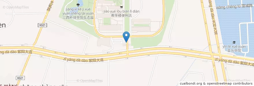 Mapa de ubicacion de 江西科技学院瑶湖校区 Jiangxi University of Technology en Chine, Jiangxi, Nanchang, 南昌县, 南昌高新开发区, 昌东镇.