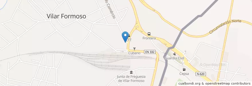 Mapa de ubicacion de Buoni en Portugal, Centro, Guarda, Beira Interior Norte, Almeida, Vilar Formoso.