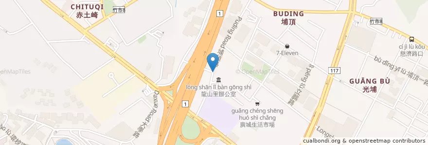 Mapa de ubicacion de 大內牛肉麵 en 台湾, 台湾省, 新竹市, 東区.