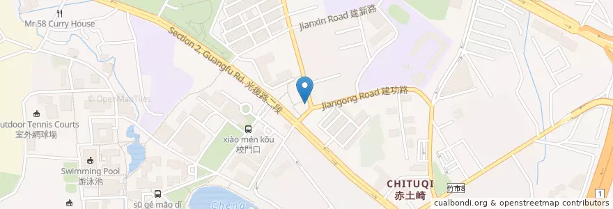 Mapa de ubicacion de 開源社雞排 en تايوان, مقاطعة تايوان, سين شو, 東區.