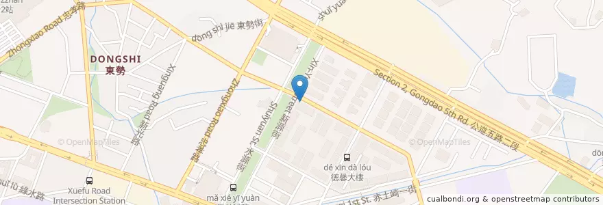 Mapa de ubicacion de 四川段純真牛肉麵 en تايوان, مقاطعة تايوان, سين شو, 東區.
