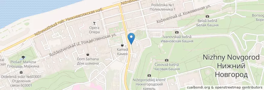 Mapa de ubicacion de Лица en Russia, Circondario Federale Del Volga, Нижегородская Область, Городской Округ Нижний Новгород.