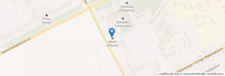 Mapa de ubicacion de Айболит en Russia, Central Federal District, Smolensk Oblast, Roslavlsky District, Рославльское Городское Поселение.