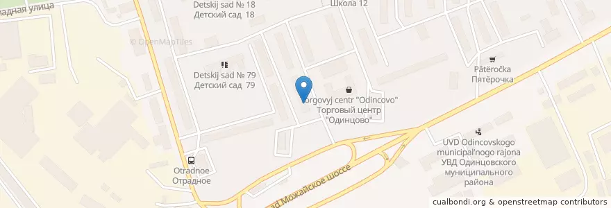 Mapa de ubicacion de Сбербанк en روسيا, Центральный Федеральный Округ, محافظة موسكو, Одинцовский Городской Округ.