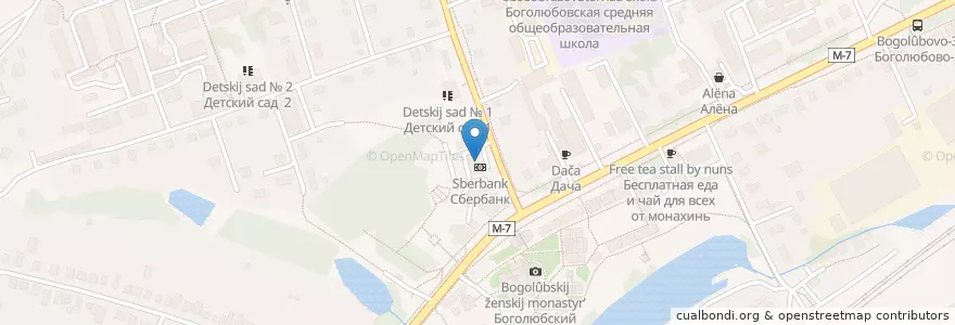 Mapa de ubicacion de Отделение связи №601270 en Russland, Föderationskreis Zentralrussland, Oblast Wladimir, Rajon Susdal, Боголюбовское Сельское Поселение.