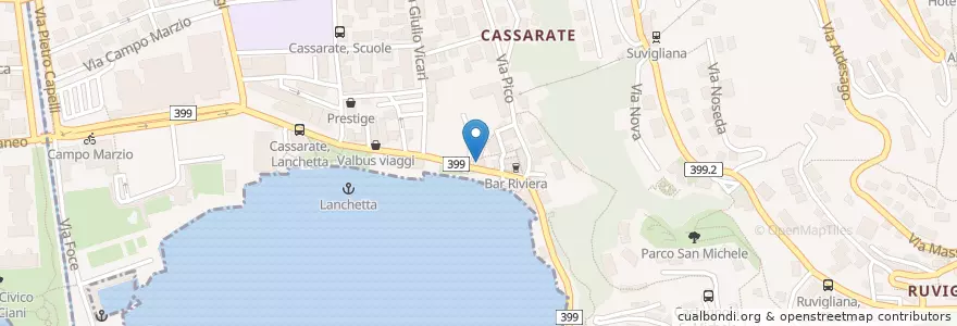 Mapa de ubicacion de Martini Lounge Caffè en Suisse, Tessin, District De Lugano, Lago Di Lugano.