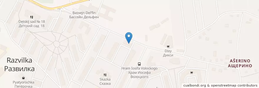 Mapa de ubicacion de Амбулатория поселка Развилка en Russia, Distretto Federale Centrale, Oblast' Di Mosca, Ленинский Городской Округ.