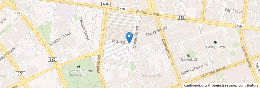Mapa de ubicacion de Market Espresso & Trolley Hire en Austrália, Victoria, City Of Melbourne.
