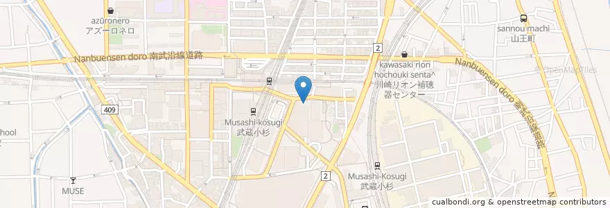 Mapa de ubicacion de 三井のリパーク en Japonya, 神奈川県, 川崎市, 中原区.