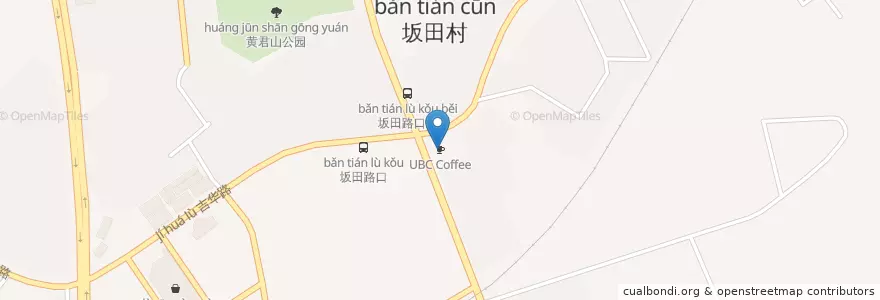 Mapa de ubicacion de UBC Coffee en China, Guangdong, Shenzhen, Longgang District.