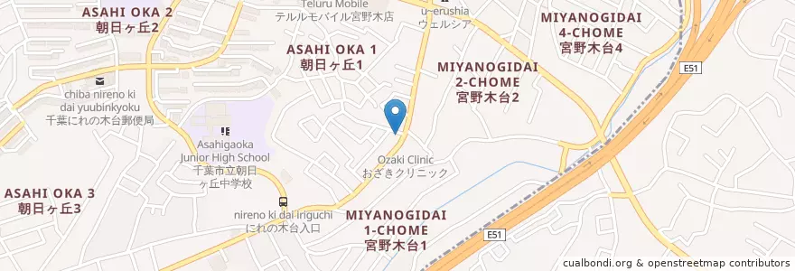 Mapa de ubicacion de トウカンメディカル 朝日薬局 en ژاپن, 千葉県, 千葉市, 花見川区.