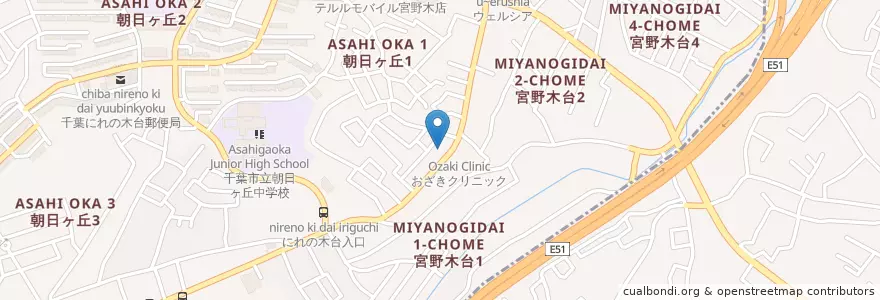 Mapa de ubicacion de 元山医院 en Japan, 千葉県, 千葉市, 花見川区.