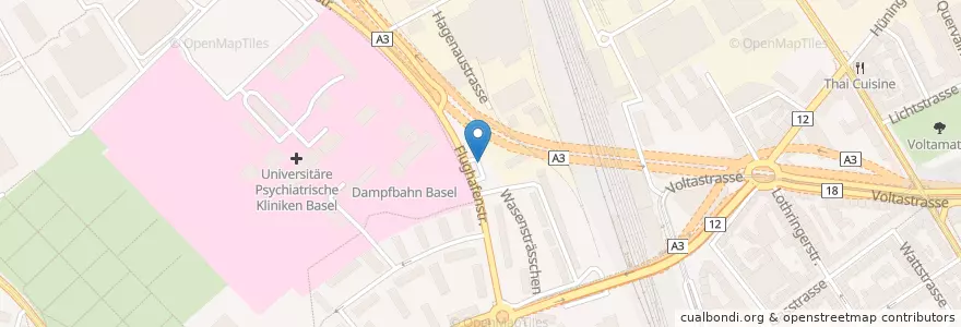 Mapa de ubicacion de Shell Flughafenstrasse en フランス, フランス・メトロポリテーヌ, Basel-Stadt, グラン・テスト, Basel, Haut-Rhin, Mulhouse.