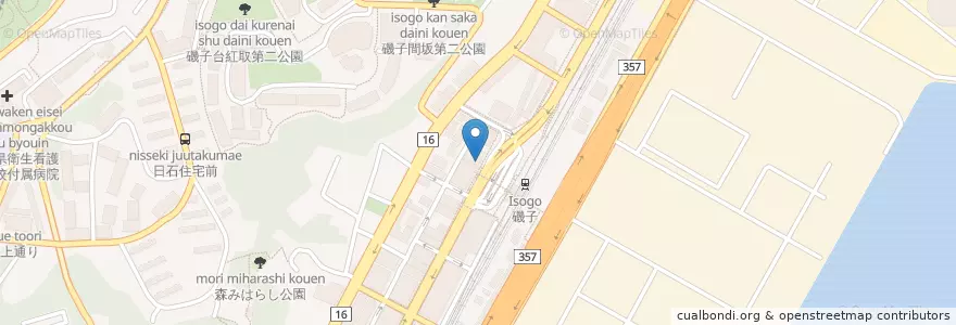 Mapa de ubicacion de ハックドラッグ en 日本, 神奈川県, 横浜市, 磯子区.