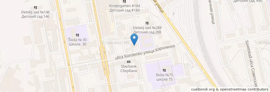 Mapa de ubicacion de Медсанчасть «Уралтрансмаш» en ロシア, ウラル連邦管区, スヴェルドロフスク州, エカテリンブルク管区.