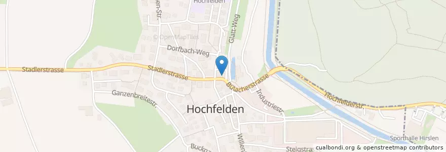 Mapa de ubicacion de Frohsinn (zur Zeit geschlossen / Umbau) en Schweiz/Suisse/Svizzera/Svizra, Zürich, Bezirk Bülach, Hochfelden.