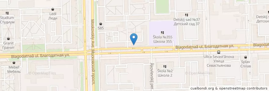 Mapa de ubicacion de Ирина en Rusland, Северо-Западный Федеральный Округ, Oblast Leningrad, Sint-Petersburg, Московский Район, Округ Московская Застава.
