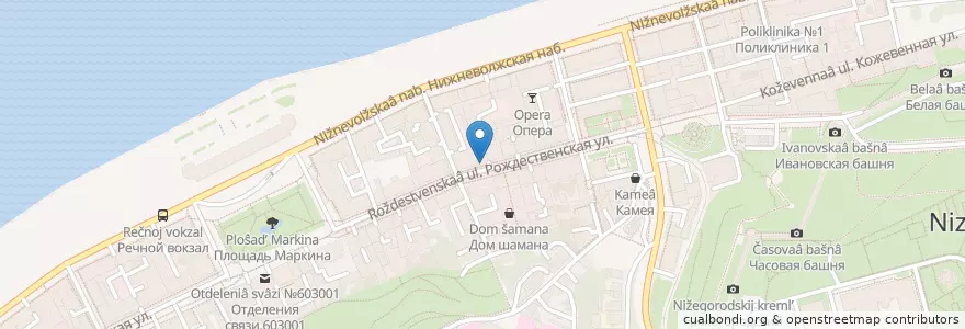 Mapa de ubicacion de Central bar en Russia, Circondario Federale Del Volga, Нижегородская Область, Городской Округ Нижний Новгород.