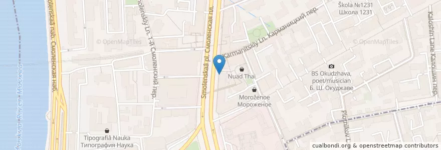 Mapa de ubicacion de Шоколадница en روسيا, Центральный Федеральный Округ, Москва, Центральный Административный Округ, Район Арбат.