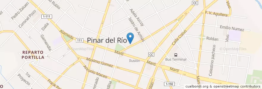 Mapa de ubicacion de Casa de la Musica "La Sitiera" en Küba, Pinar Del Río, Pinar Del Río, Ciudad De Pinar Del Río.