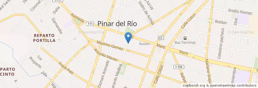 Mapa de ubicacion de Pizzería en キューバ, Pinar Del Río, Pinar Del Río, Ciudad De Pinar Del Río.