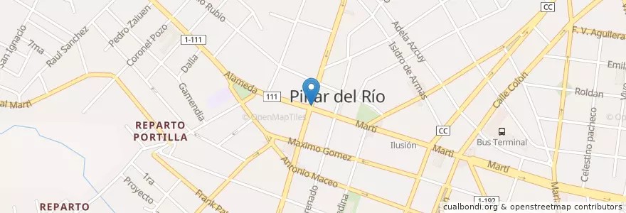 Mapa de ubicacion de El Parqueo en キューバ, Pinar Del Río, Pinar Del Río, Ciudad De Pinar Del Río.
