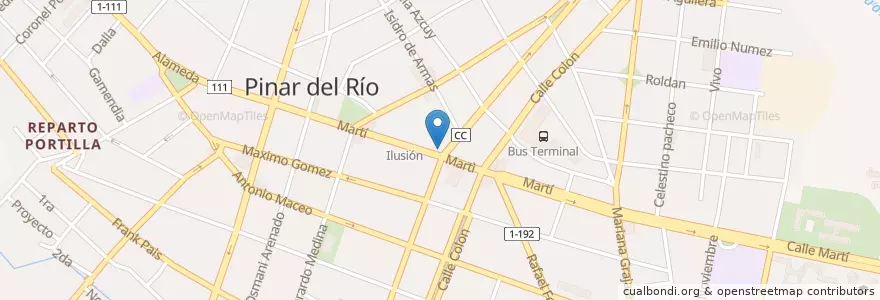 Mapa de ubicacion de Oficina de Correos Pinar 1 en Küba, Pinar Del Río, Pinar Del Río, Ciudad De Pinar Del Río.
