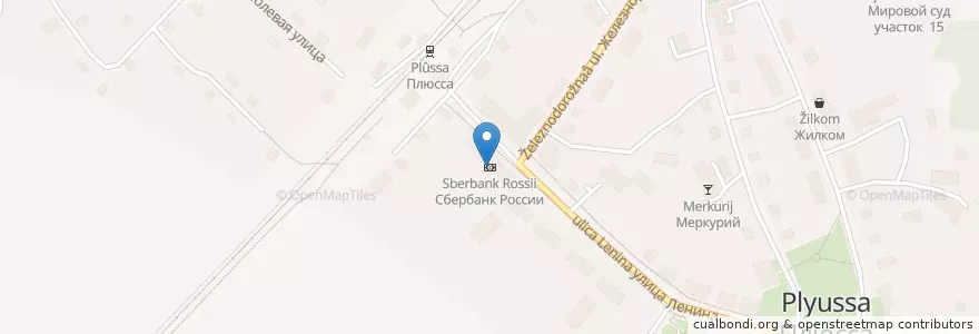 Mapa de ubicacion de Сбербанк en ロシア, 北西連邦管区, プスコフ州, Плюсский Район, Городское Поселение Плюсса.