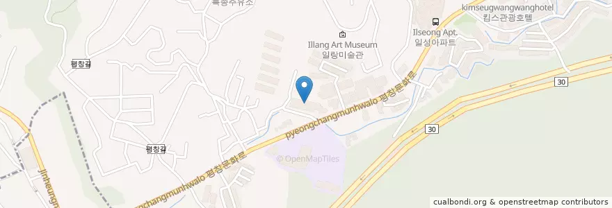 Mapa de ubicacion de 로이병원 en کره جنوبی, سئول, 종로구, 평창동.