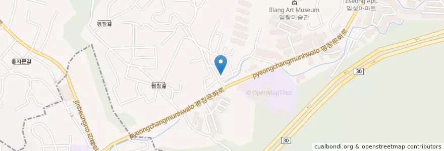 Mapa de ubicacion de 새마을금고 en کره جنوبی, سئول, 종로구, 평창동.