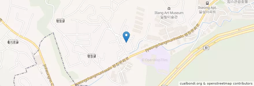 Mapa de ubicacion de Tart en 대한민국, 서울, 종로구, 평창동.