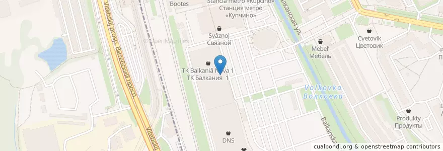 Mapa de ubicacion de Сбербанк en Rusland, Северо-Западный Федеральный Округ, Oblast Leningrad, Sint-Petersburg, Фрунзенский Район, Балканский Округ.