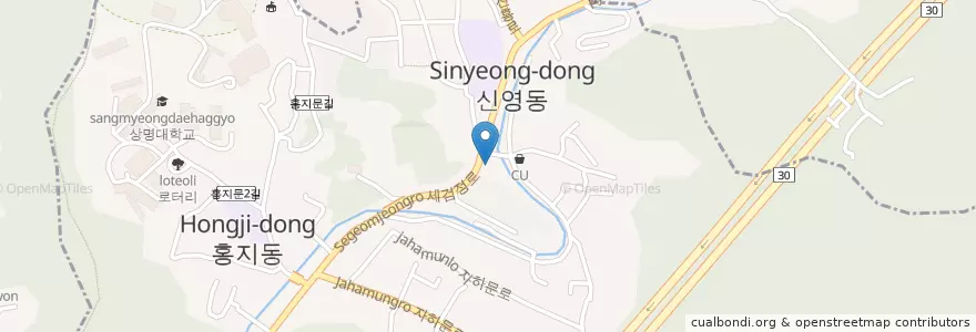 Mapa de ubicacion de BBQ en Coreia Do Sul, Seul, 종로구, 부암동.