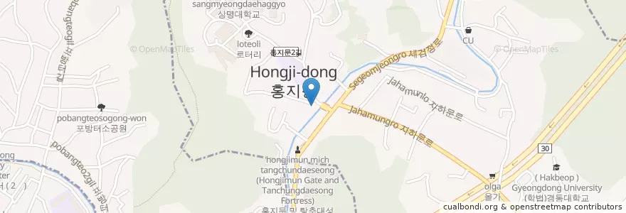 Mapa de ubicacion de 팔선생 en Coreia Do Sul, Seul, 종로구, 부암동.