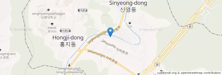 Mapa de ubicacion de 송스키친 en Güney Kore, Seul, 종로구, 부암동.