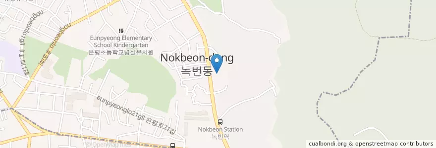 Mapa de ubicacion de 은평튼튼병원 en كوريا الجنوبية, سول, 은평구, 녹번동.
