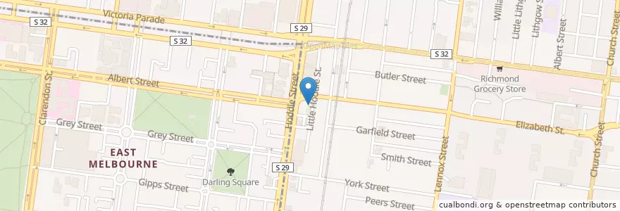 Mapa de ubicacion de Torino Lamborghini Cafe en أستراليا, ولاية فيكتوريا, City Of Yarra.