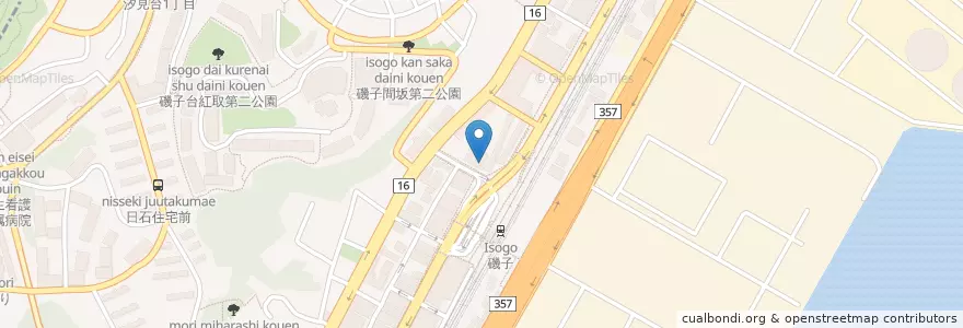 Mapa de ubicacion de 保険調剤 横山薬局 en 일본, 가나가와현, 요코하마시, 磯子区.