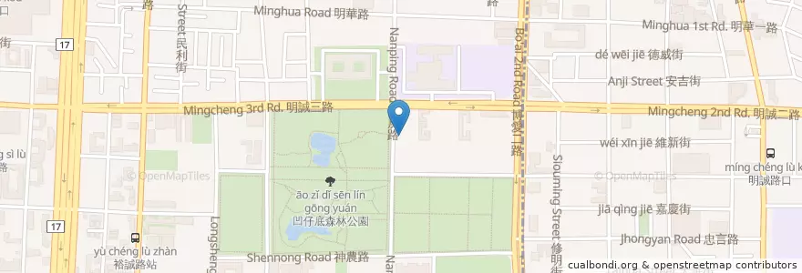 Mapa de ubicacion de 老四川麻辣火鍋-南屏店 en Тайвань, Гаосюн, 鼓山區.
