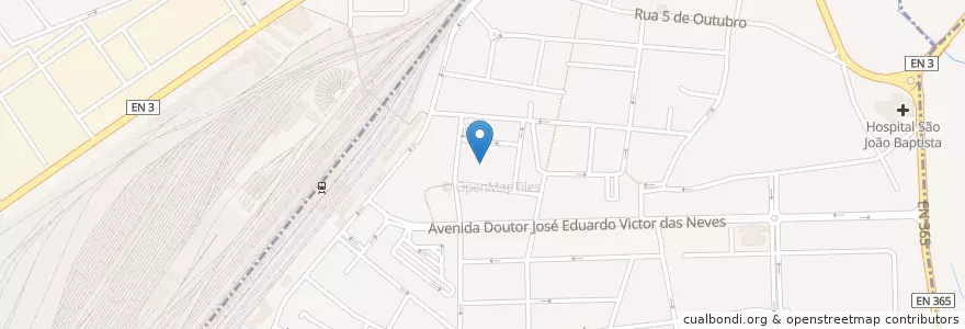 Mapa de ubicacion de Mercado Municipal en 葡萄牙, Santarém, Centro, Médio Tejo, Entroncamento, São João Baptista.