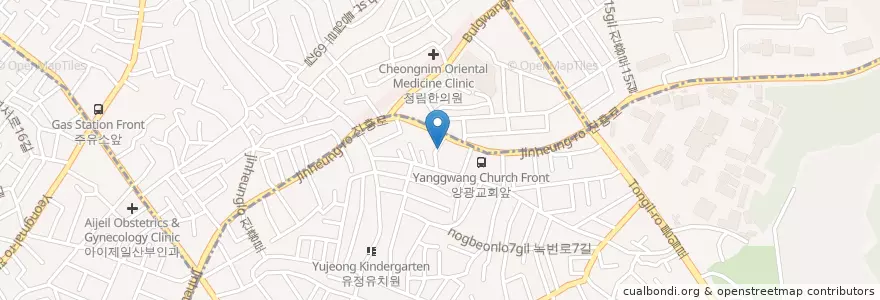 Mapa de ubicacion de 양광교회 (Yanggwang Church) en Coreia Do Sul, Seul, 은평구, 대조동.