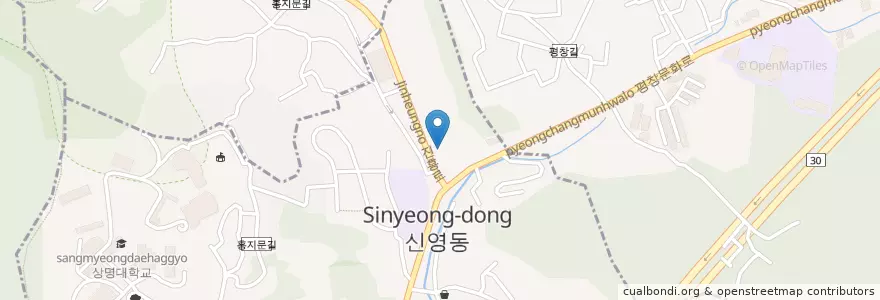 Mapa de ubicacion de 서서울농협 세검정지점 en کره جنوبی, سئول, 종로구, 부암동.