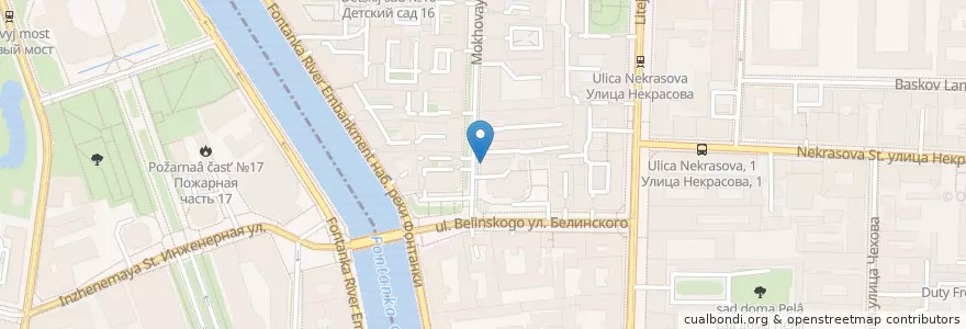 Mapa de ubicacion de Бизе en Russia, Northwestern Federal District, Leningrad Oblast, Saint Petersburg, Центральный Район, Литейный Округ.