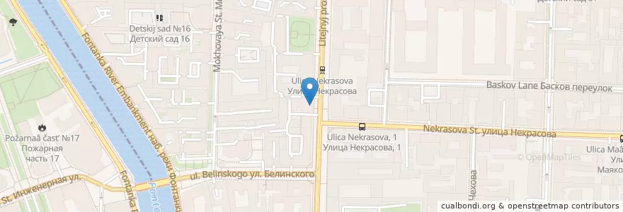 Mapa de ubicacion de Ray en 俄罗斯/俄羅斯, Северо-Западный Федеральный Округ, 列宁格勒州, Санкт-Петербург, Центральный Район, Литейный Округ.