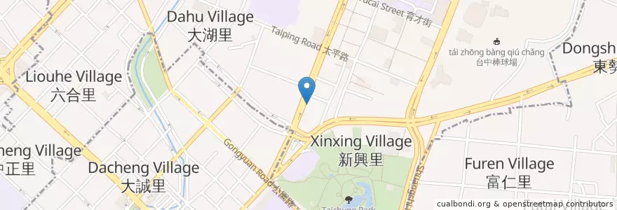Mapa de ubicacion de 中油公園路加油站 en Taiwán, Taichung.
