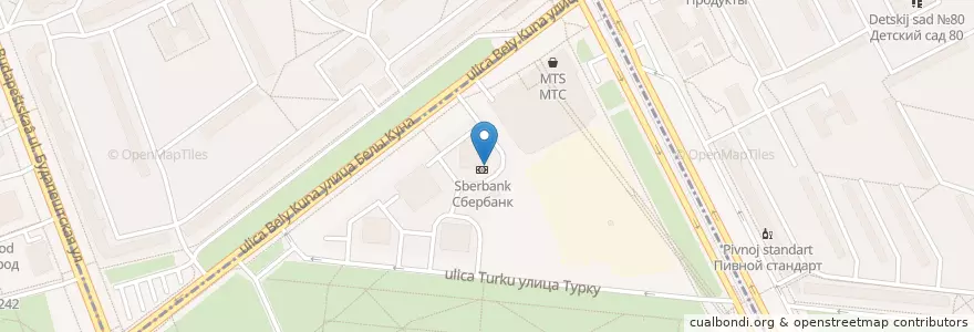 Mapa de ubicacion de Сбербанк en Russia, Северо-Западный Федеральный Округ, Oblast' Di Leningrado, San Pietroburgo, Фрунзенский Район.