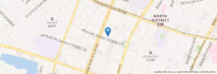 Mapa de ubicacion de 七迌咖啡館 en 臺灣, 臺南市, 中西區.
