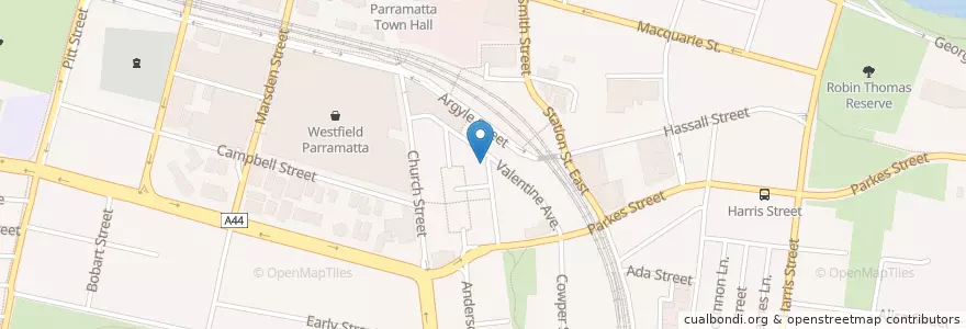 Mapa de ubicacion de Velvet Lounge en Austrália, Nova Gales Do Sul, Sydney, City Of Parramatta Council.